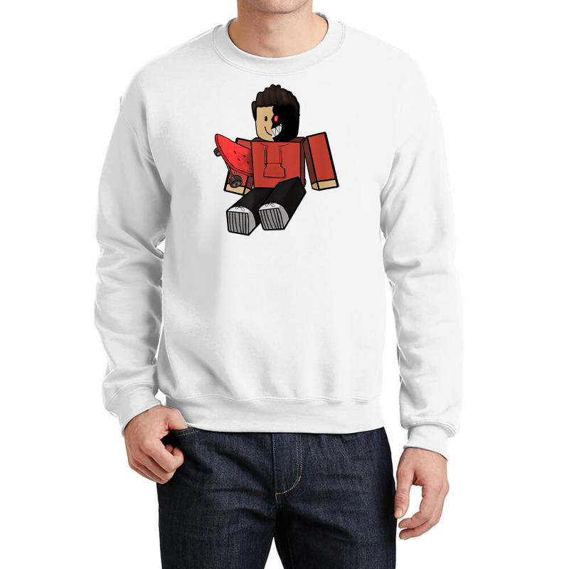 Happy Evil Skater Half Smile Skateboarder Novelty Crewneck Sweatshirt by llaphong | Artistshot