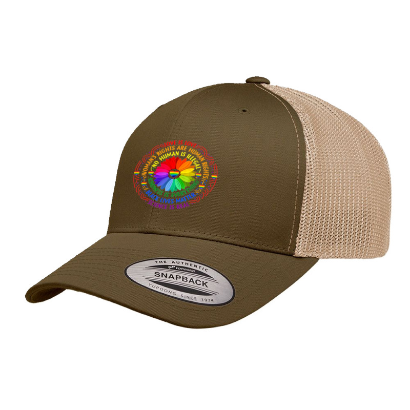 Rainbow Black Lives Matter Science Lgbt Pride Flower Retro Trucker Cap by cm-arts | Artistshot