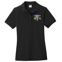 Nurse T  Shirt Lovely R N Registered Nurse Tie Dye T  Shirt Ladies Polo Shirt | Artistshot