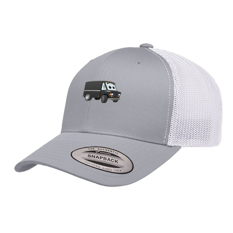 Black Mini Van Cartoon Retro Trucker Cap by WillieHall | Artistshot