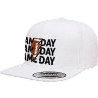 Vintage Game Day Football Lightning Bolt Funny Team Sport 5 Panel Snapback Cap | Artistshot