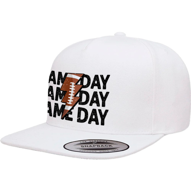 Vintage Game Day Football Lightning Bolt Funny Team Sport 5 panel snapback cap by Posh | Artistshot