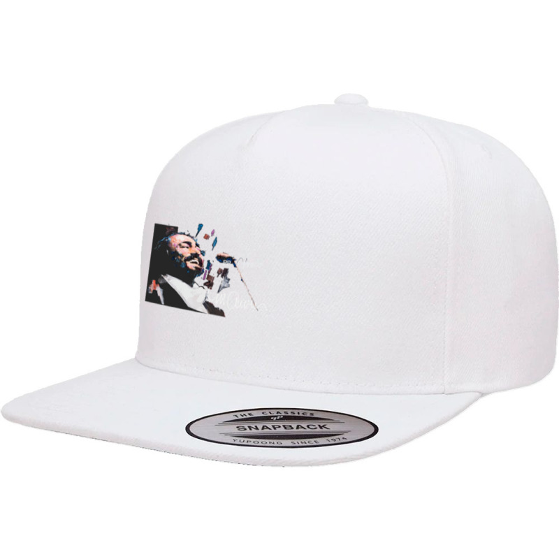 Original Portrait Of Luciano Pavarotti 5 Panel Snapback Cap | Artistshot