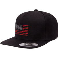 American Flag Railroad Train 5 Panel Snapback Cap | Artistshot