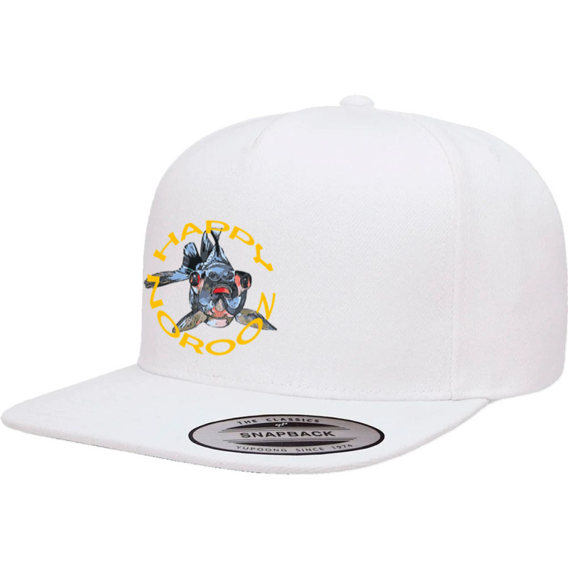 Happy Norooz Artistic Greeting With Blackmoor Goldfish 5 panel snapback cap by DHEERAJGOODWIN | Artistshot