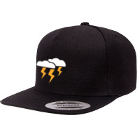 Thunderstorm Lightning 5 Panel Snapback Cap | Artistshot