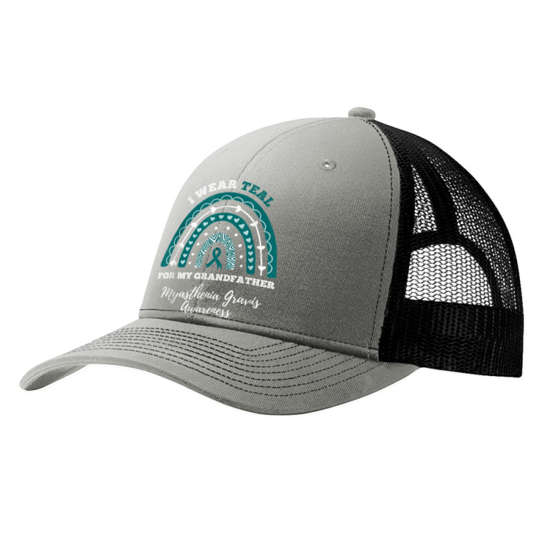 Rainbow I Wear Teal Grandfather Myasthenia Gravis Awareness Pa Trucker Cap | Artistshot