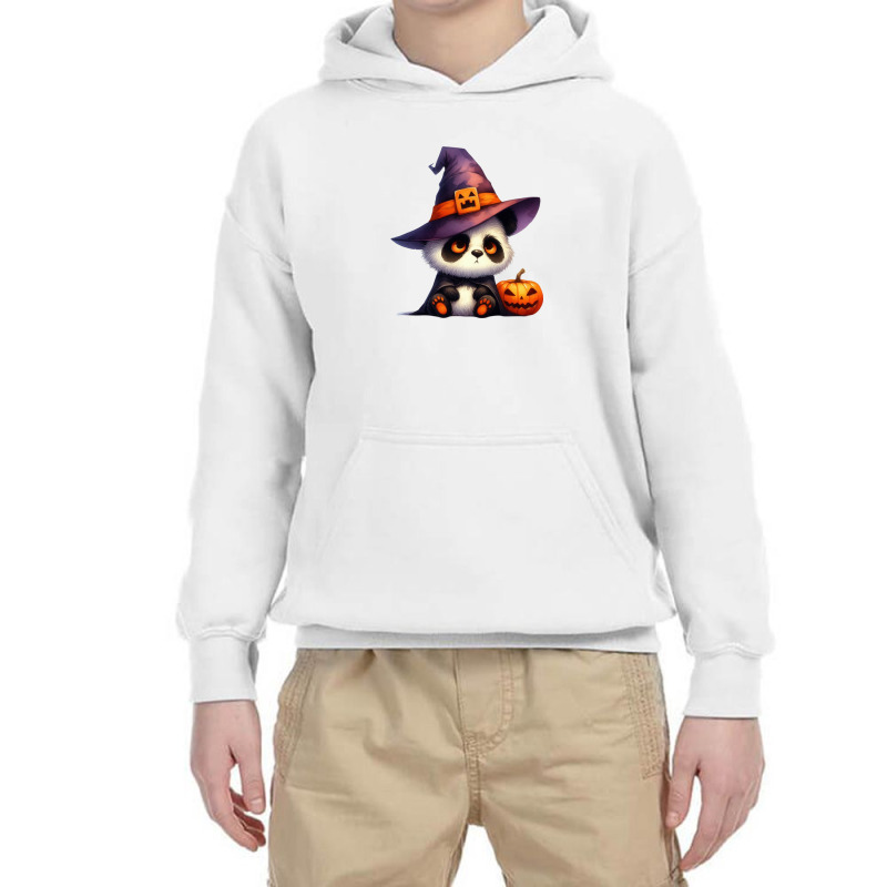 Panda Halloween Day Cute Pumpkin Youth Hoodie by denbey | Artistshot