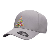 Christmas Library Tree Lights For Librarian And Book Lover Long Sleeve Seamless Cap | Artistshot