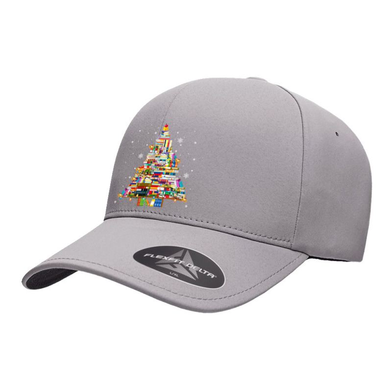 Christmas Library Tree Lights For Librarian And Book Lover Long Sleeve Seamless Cap by cm-arts | Artistshot