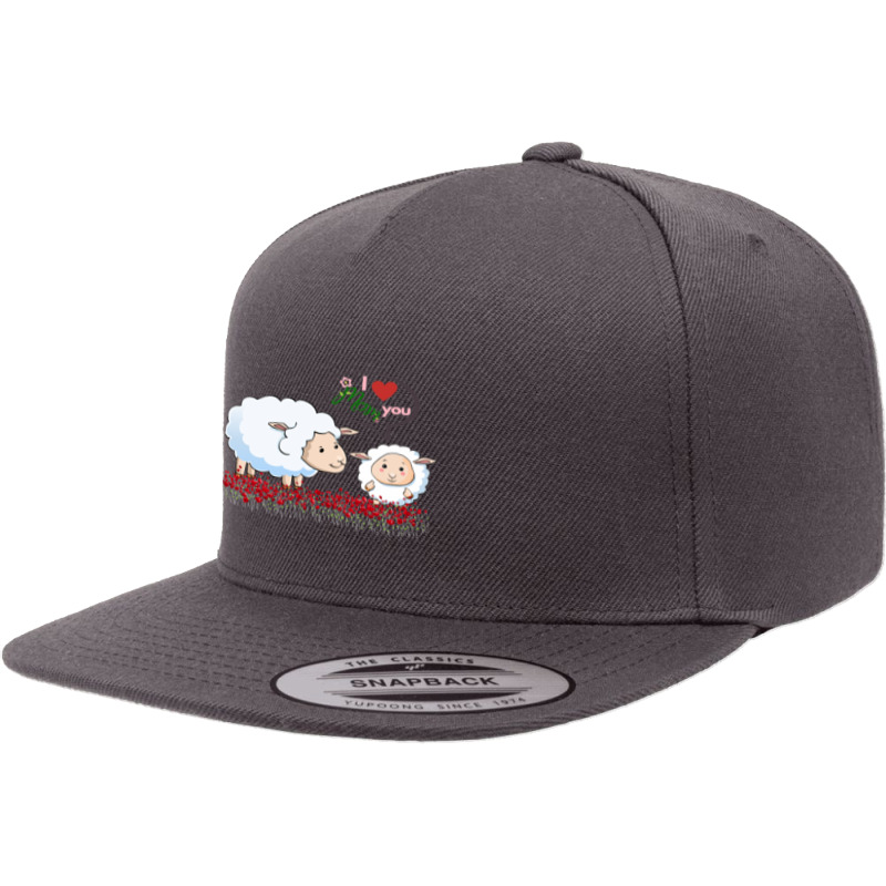 I Love You Mom Withe Cute 5 Panel Snapback Cap | Artistshot