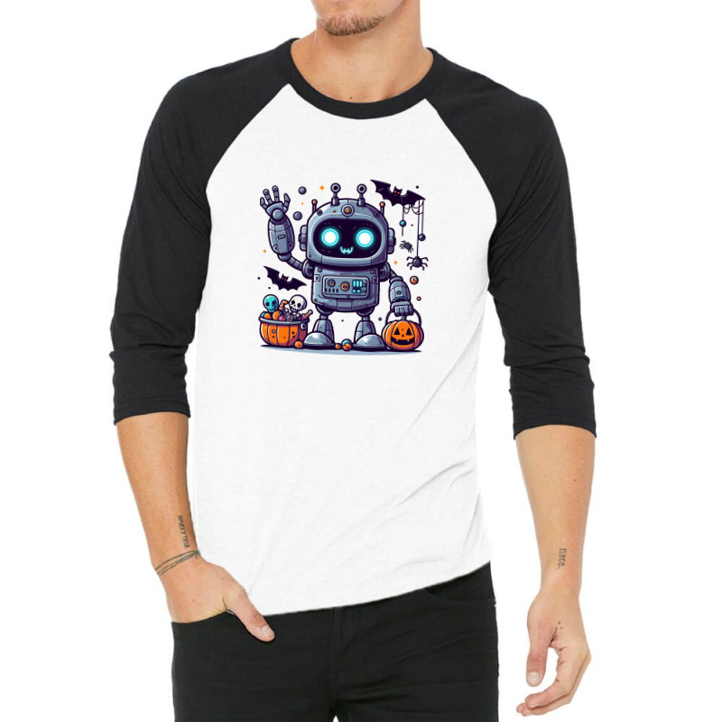 Cute Robot Halloween 3/4 Sleeve Shirt | Artistshot