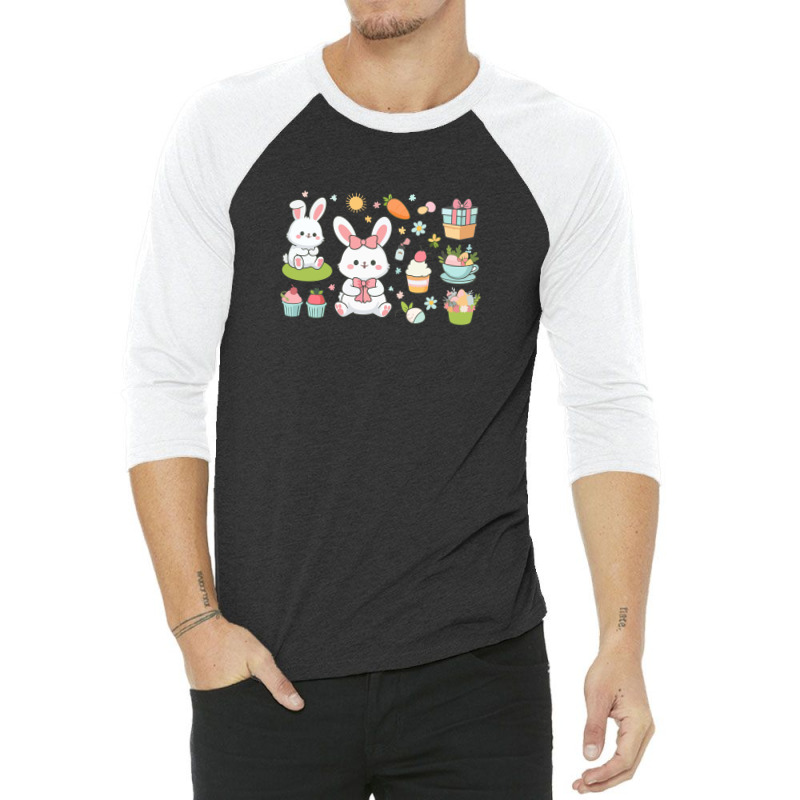 Cute Rabbit 3/4 Sleeve Shirt | Artistshot