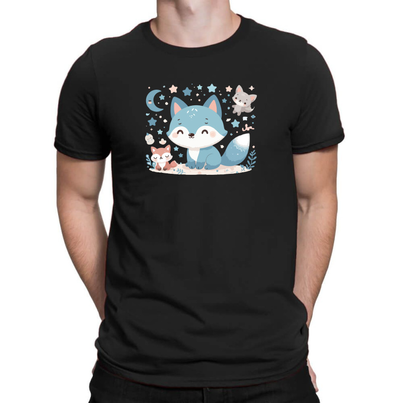 Blue Fox Cute T-shirt | Artistshot