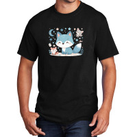 Blue Fox Cute Basic T-shirt | Artistshot