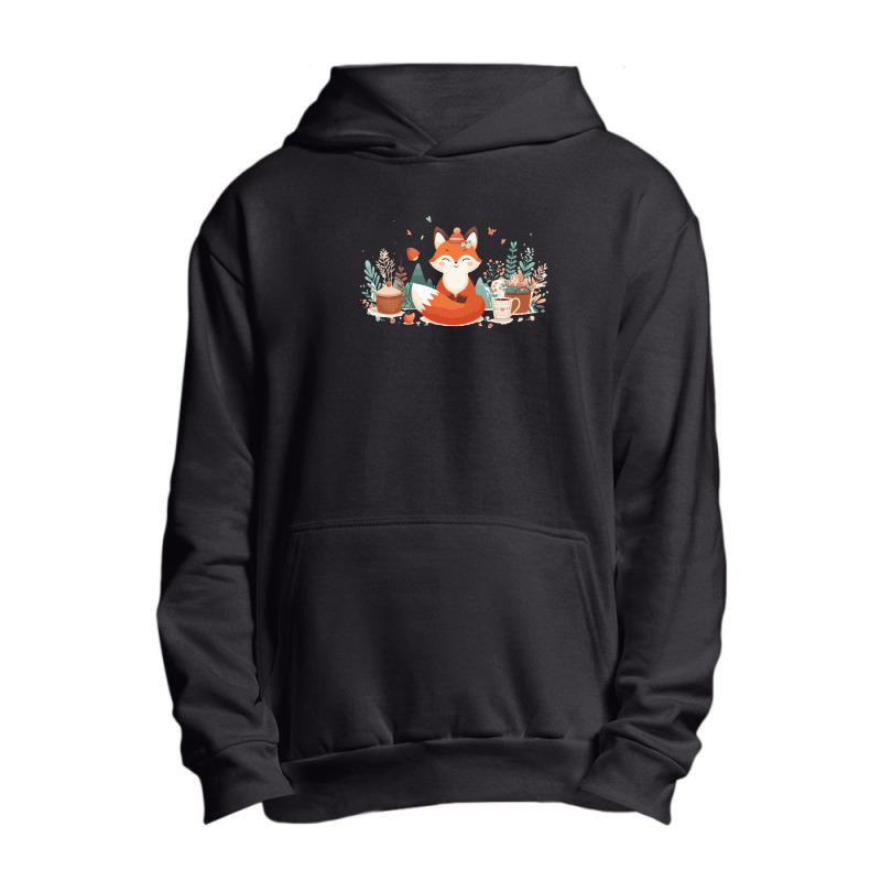 Orange Fox Urban Pullover Hoodie | Artistshot