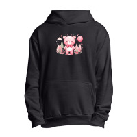 Bear Pink Cute Urban Pullover Hoodie | Artistshot