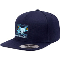 Axolotl Fish Playing Video Game Games-o-lot White Axolotl Lizard Kawai 5 Panel Snapback Cap | Artistshot