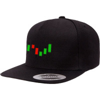 Candlestick Stock Market Graph 5 Panel Snapback Cap | Artistshot