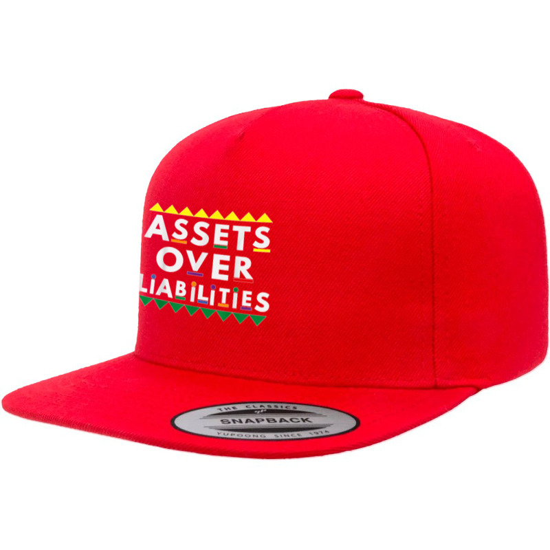 Assets Over Liabilities 80's 90's Style 5 panel snapback cap by cm-arts | Artistshot