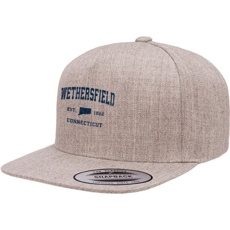 Wethersfield Connecticut Ct Vintage Athletic Navy Sports Des T Shirt 5 panel snapback cap by phillidarsz | Artistshot