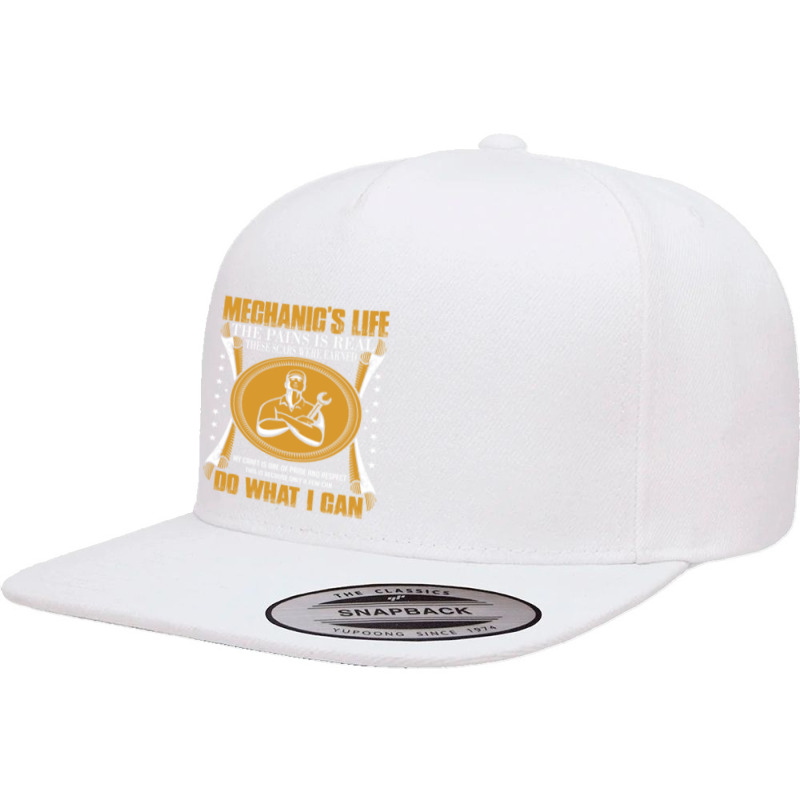 Mechanic Life Pain Is Real Scars Earned 5 panel snapback cap by QuangXanthos | Artistshot