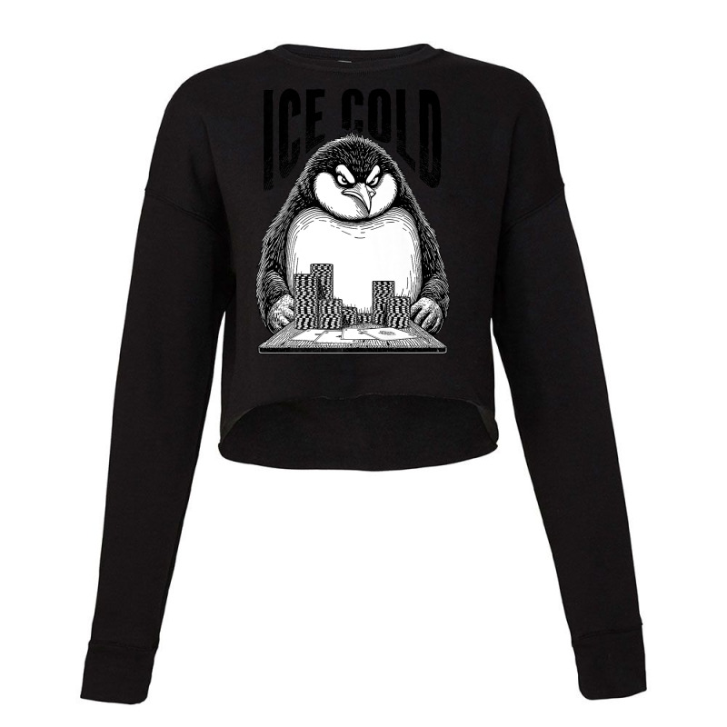 Poker Player Penguin Cropped Sweater by ERNESTO GUANCIA | Artistshot