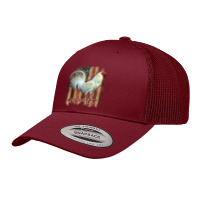 White Rooster Cock Fight Us Flag Retro Trucker Cap | Artistshot