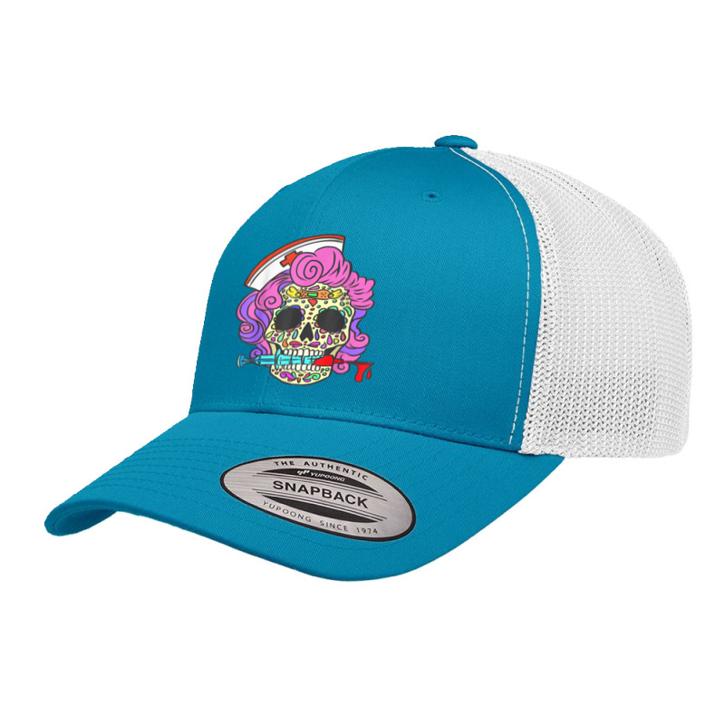 Nurse Gifts For Nursing Student Sugar Skull Registered Nurse Retro Trucker Cap | Artistshot