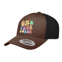 Funny Groovy One Year Sober Retro Sobriety Aa 12 Steps T Shirt Retro Trucker Cap | Artistshot