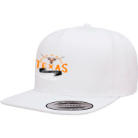 Vintage Classic Style Texas Lone Star Longhorn Design 5 Panel Snapback Cap | Artistshot