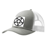 Black Pentagram On A White Background Pa Trucker Cap | Artistshot