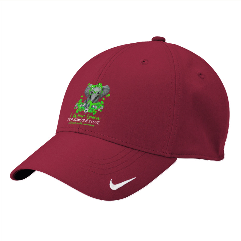 I Wear Green Tal Health Awareness Ribbon Elephant Nike Dri-FIT Cap by Kenlofu52 | Artistshot