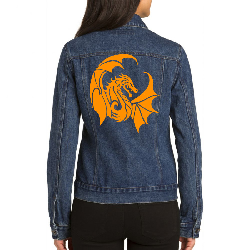 Dragon, Dragons, Animal, Animals Ladies Denim Jacket by HILstore | Artistshot