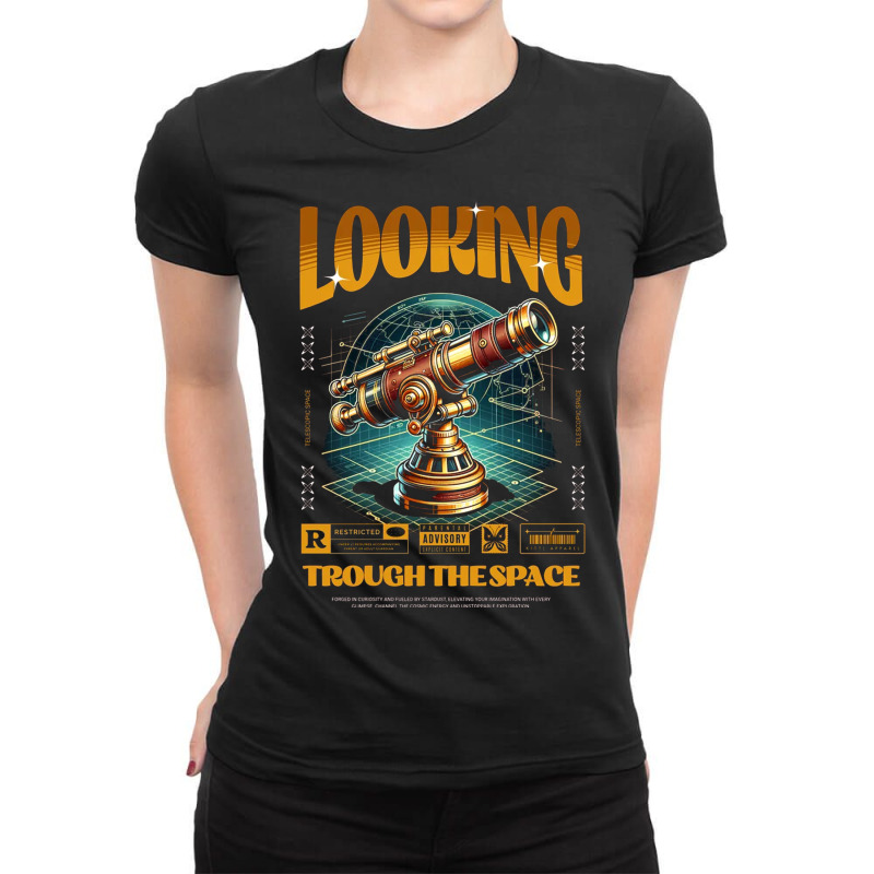 Looking Through The Space Ladies Fitted T-Shirt by New Nice Shirt | Artistshot