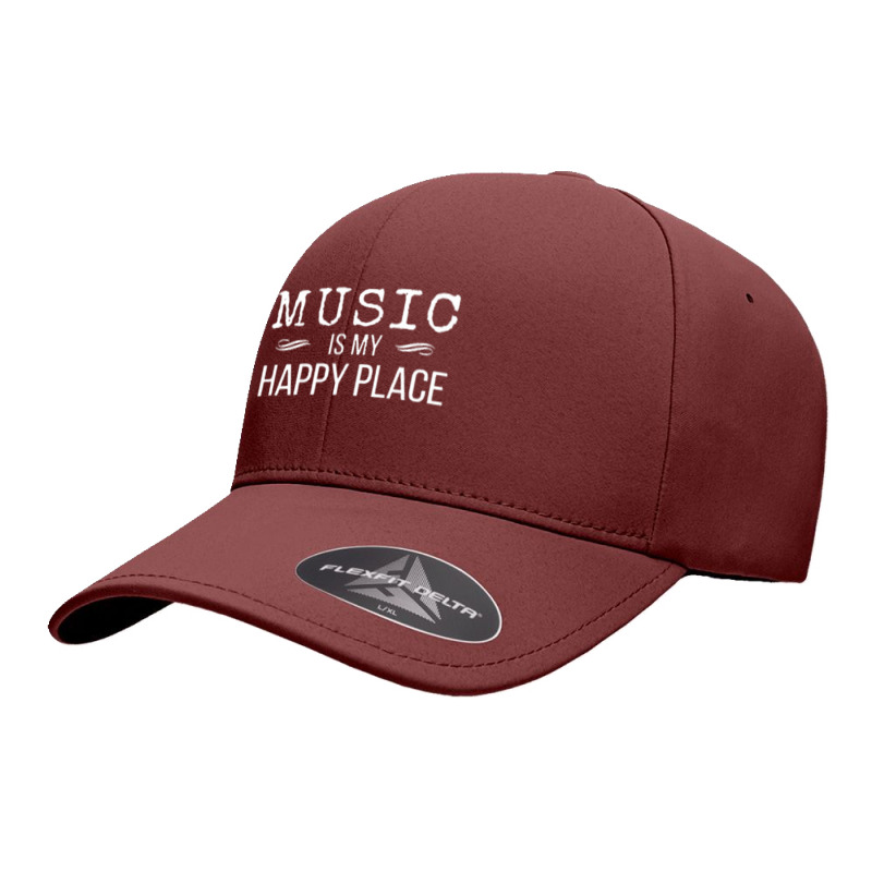 Music Is My Happy Place Inspiring Music Novelty Seamless Cap by cm-arts | Artistshot