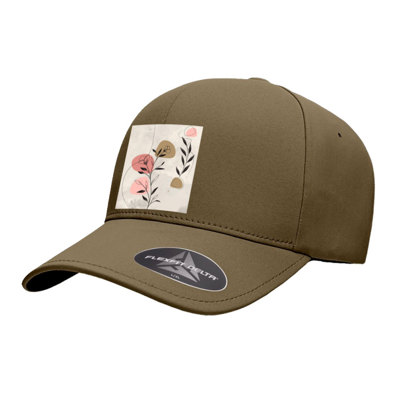 Minimal Nature Line Art  Abstract Flowers Graphic Seamless Cap by cm-arts | Artistshot