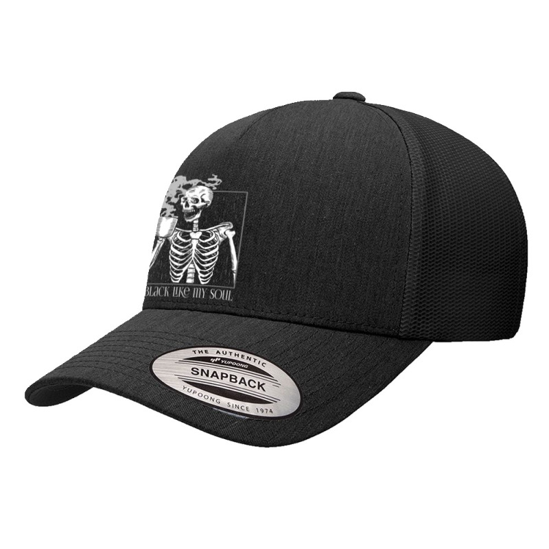 Black Coffee Like My Soul Skeleton Funny Java Or Die Premium T Shirt Yupoong Trucker Cap by cm-arts | Artistshot