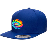 Basketball Tie Dye Rainbow Trippy Hippie 5 Panel Snapback Cap | Artistshot