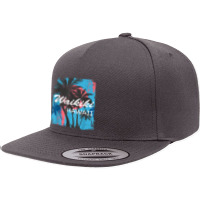 Waikiki Hawaii Hawaiian Island Vintage Palm Tree Beach 70s T Shirt 5 Panel Snapback Cap | Artistshot