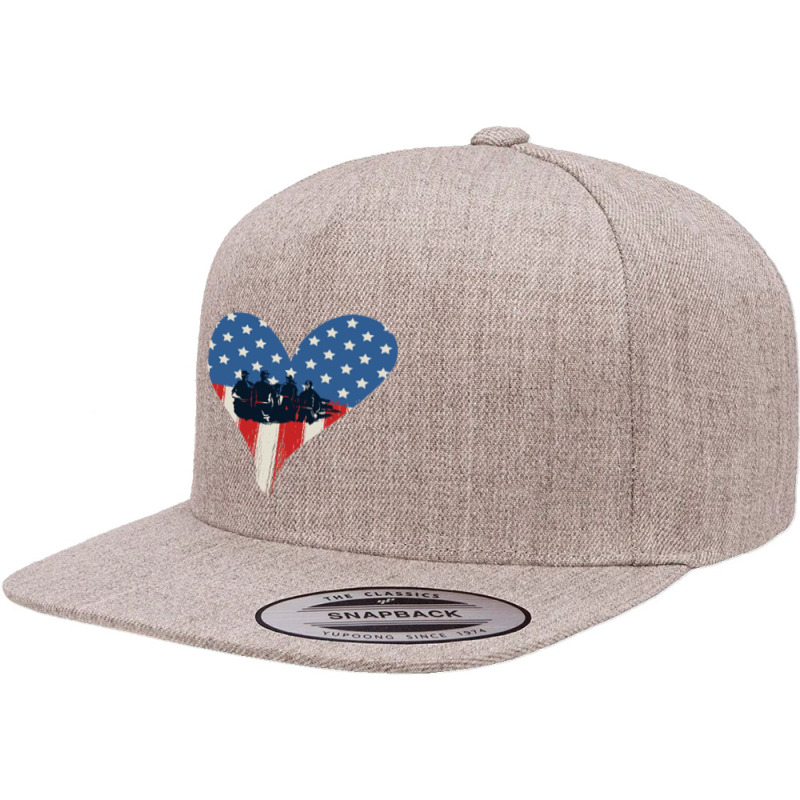 Us Flag Heart Memorial Day 5 panel snapback cap by degreesgunner | Artistshot