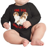 One Dog Short Of Crazy T  Shirtone Dog Short Of Crazy T  Shirt (9) Long Sleeve Baby Bodysuit | Artistshot