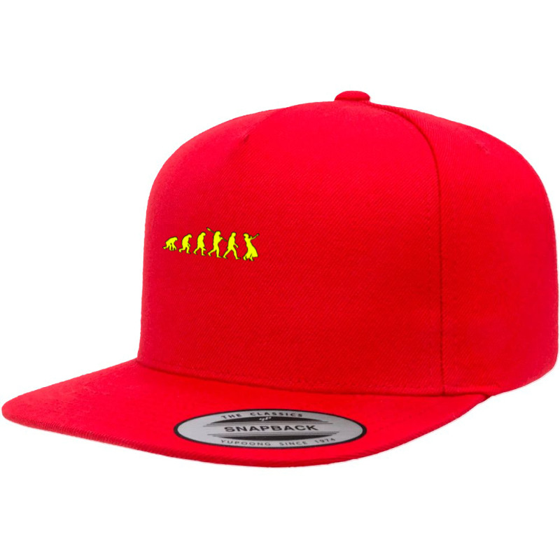 Evolution Timeline Singer Female Yellow Design 1 5 panel snapback cap by NestorMarchetti | Artistshot