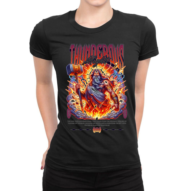 Thunderous Might Ladies Fitted T-Shirt by New Nice Shirt | Artistshot