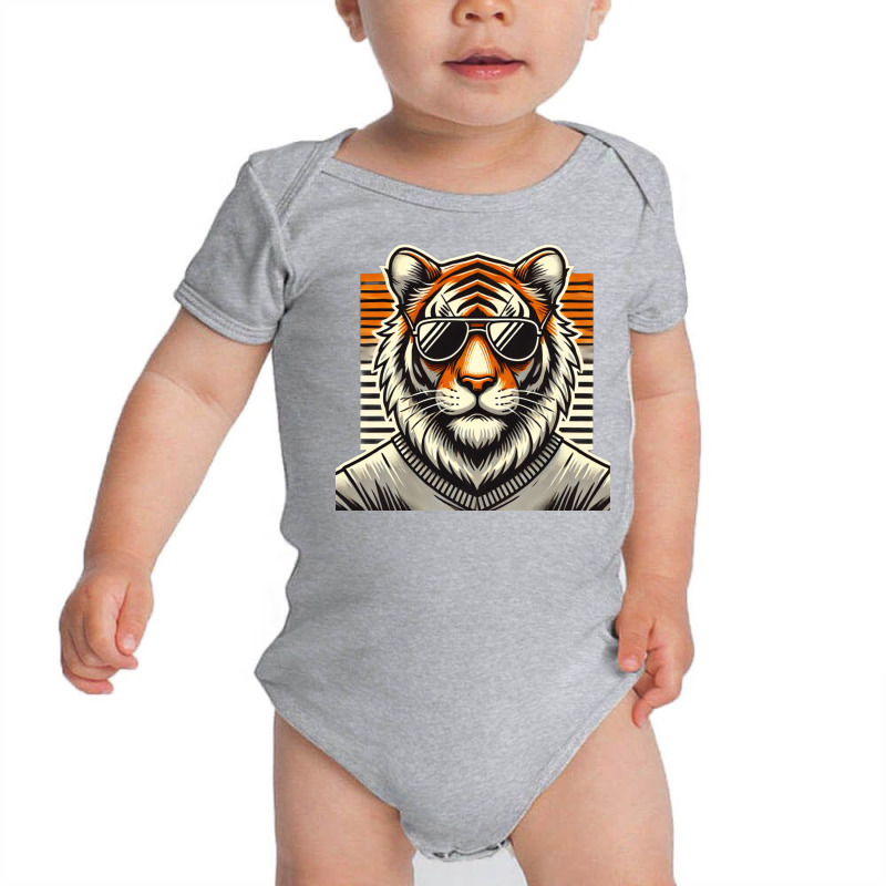 Wild Tiger Wearing Glasses Baby Bodysuit by Shop now | Artistshot