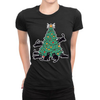 Playful Black Cats Ladies Fitted T-shirt | Artistshot