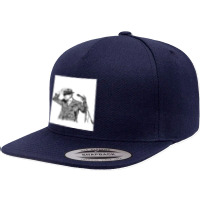 Leonard Cohen Original Hand Drawn Ink Print 5 Panel Snapback Cap | Artistshot