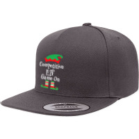 Fun Competitive Elf Game On Christmas Family Matching Group 5 Panel Snapback Cap | Artistshot