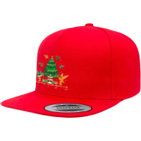 Merry Christmas Light Ugly Pajamas Santa Design Hat Xmas T Shirt 5 Panel Snapback Cap | Artistshot