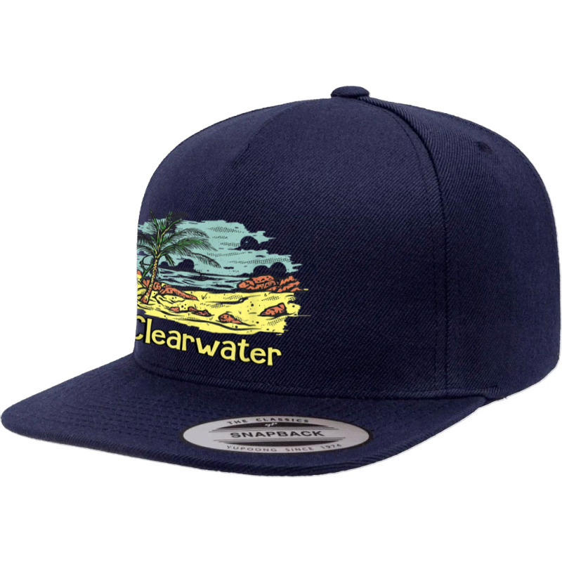 Clearwater Beach Sun Surf Sand Travel 5 panel snapback cap by Queens | Artistshot